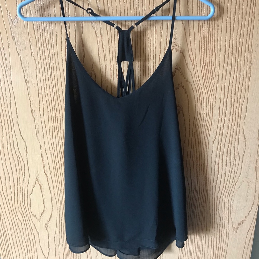 Open-Back Black Tank Top